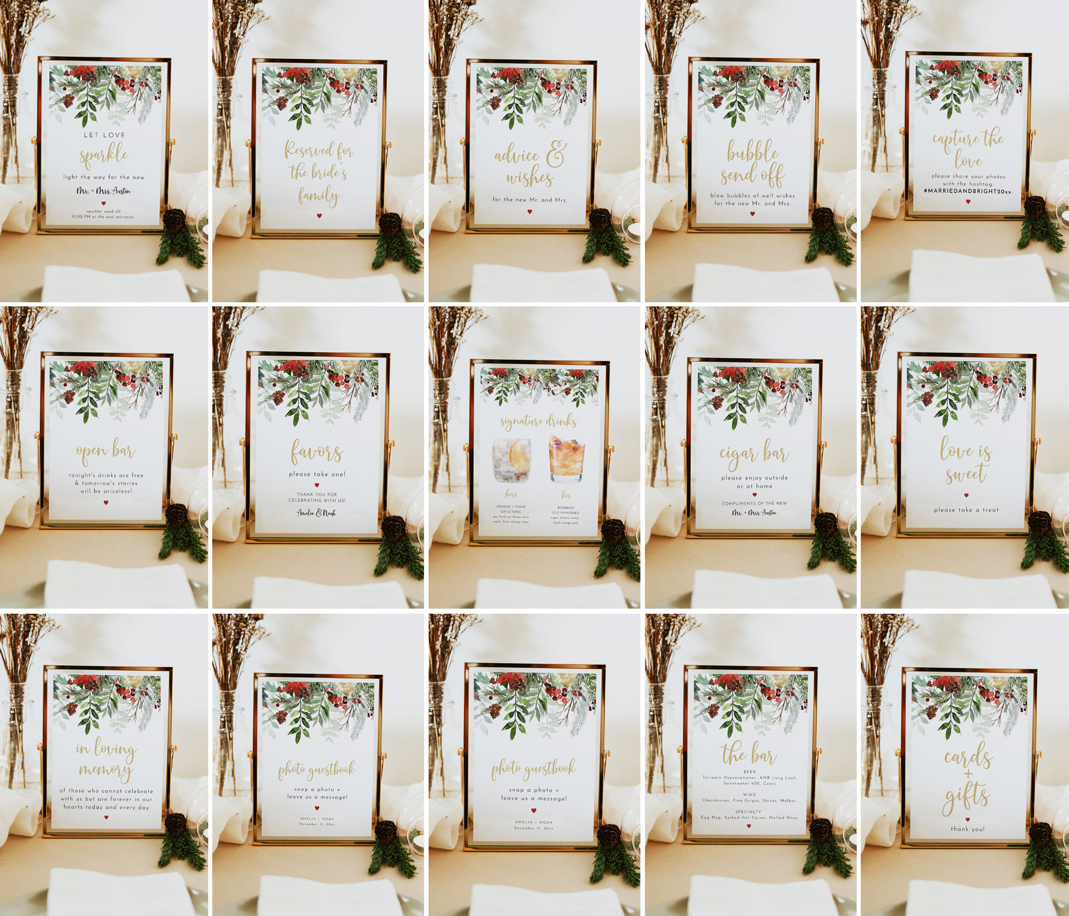 Party Supplies Party Décor HOLLY Wedding Welcome Sign Template ...