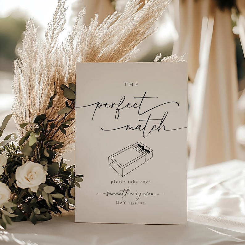 PRINTED & SHIPPED the Perfect Match Wedding Sign, the Perfect Match ...