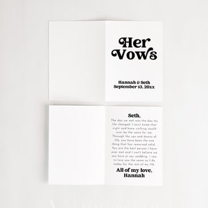 Retro Vow Book Template, Editable His and Her Vows, Personalized Vow ...