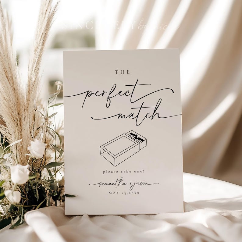 PRINTED & SHIPPED the Perfect Match Wedding Sign, the Perfect Match ...
