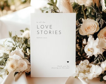 PRINTED & SHIPPED To All The Love Stories That Came Before Us, Generations Of Love Sign, Wedding Memorial Table Sign, Printed Signs | Olivia