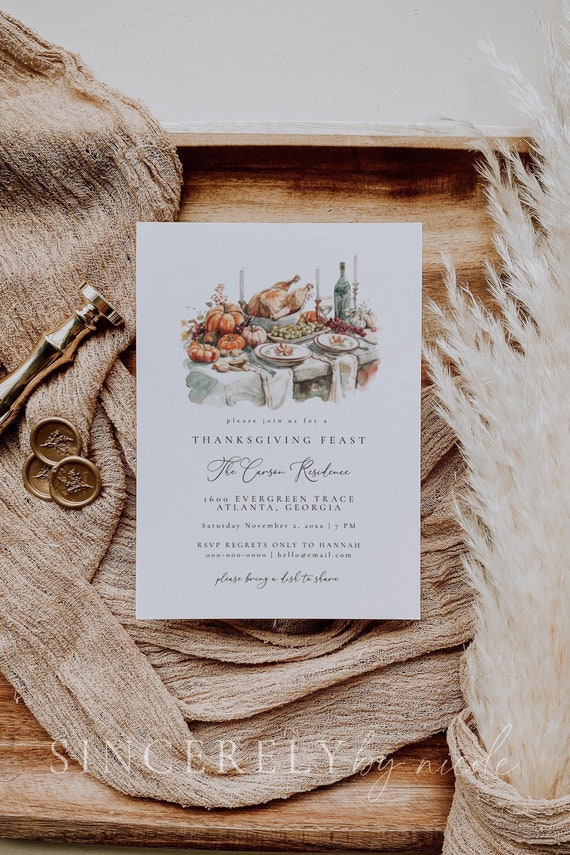 Thanksgiving Invitation, Editable Thanksgiving Invitation, Digital Thanksgiving Invite, Printable Thanksgiving, Thanksgiving Dinner Invite