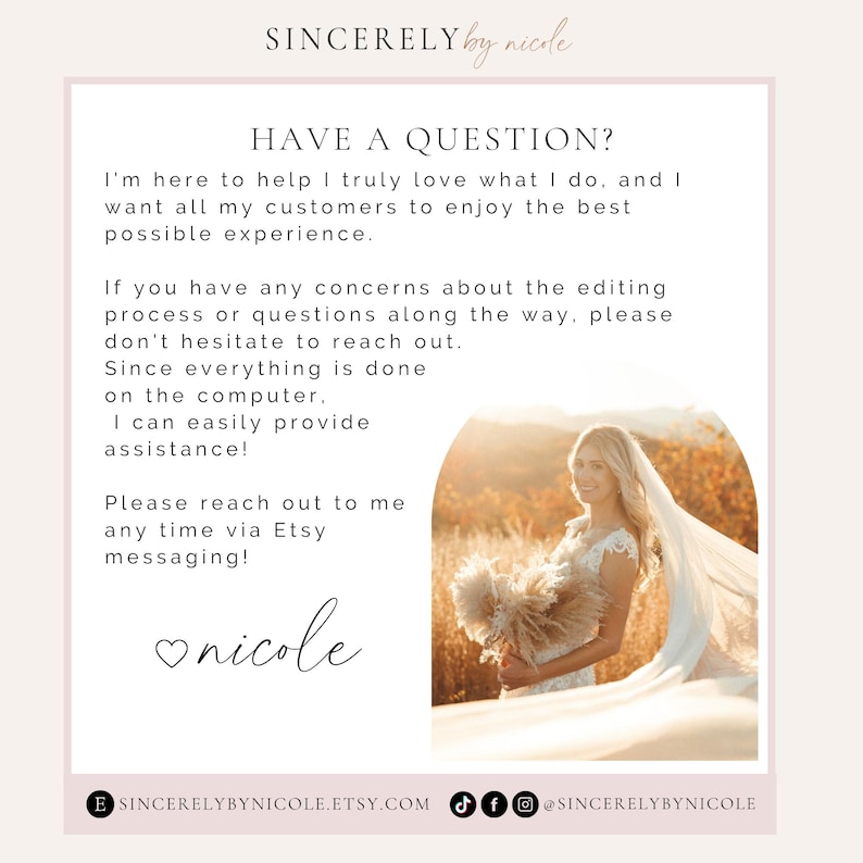 Support message for customizing digital templates. Reach out via Etsy for help with wedding invitations, event signage, or stationery design. Creator offers guidance to ensure a smooth editing and personalization process.