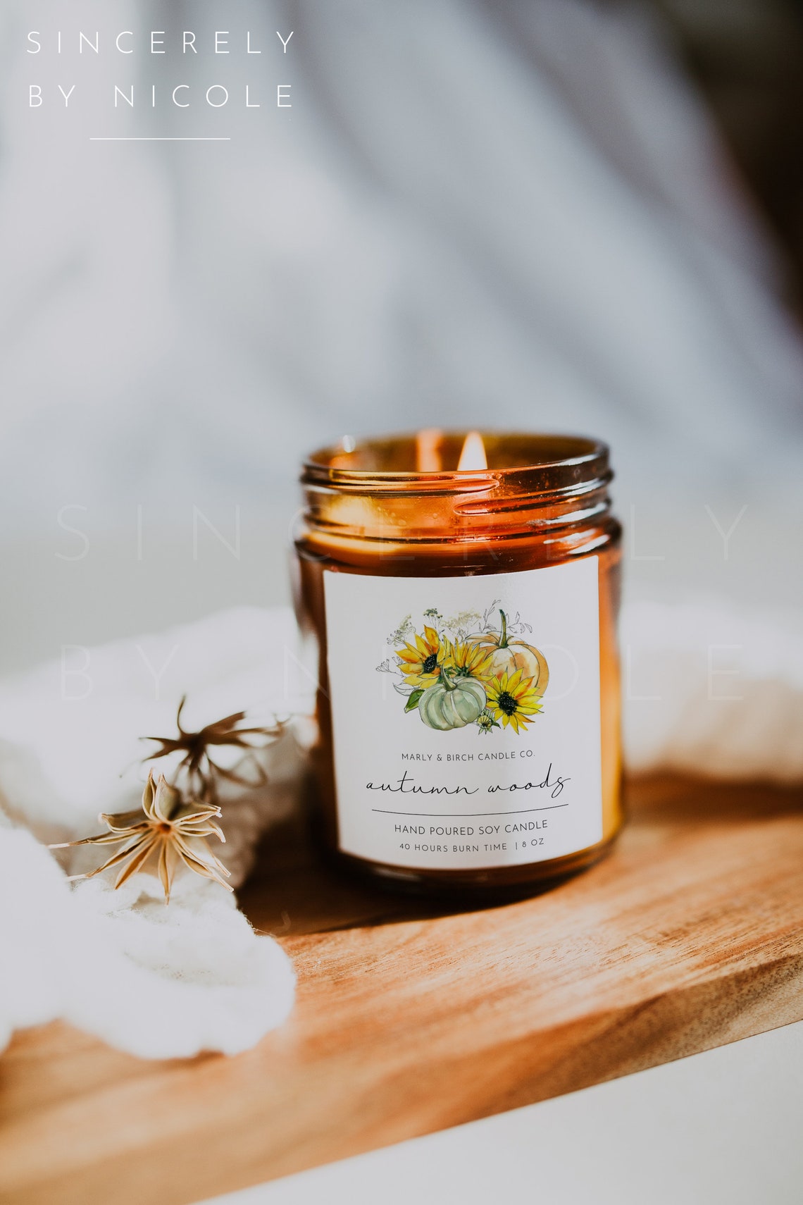 Fall Candle Label Template Editable Printable Fall Pumpkin - Etsy