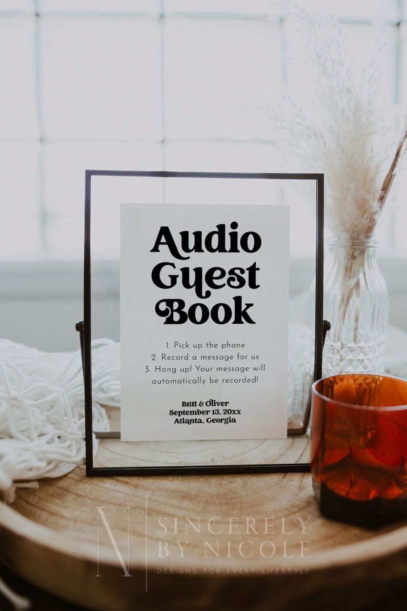 Audio Guest Book Sign Telephone Guestbook Phone Message Etsy