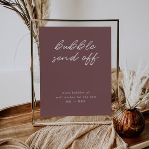 Bubble Send Off Sign, Editable Printable Wedding Bubble Send Off Sign, Modern Wedding Bubbles Of Well Wishes, Bubble Send Off Sign | Serena