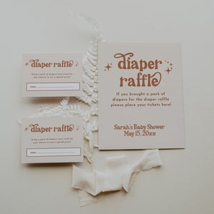 Diaper Raffle Game, Printable Diaper Raffle Kit, Minimalist Baby Shower Diaper Raffle Sign and Card, Diaper Raffle Ticket and Sign | Birdie