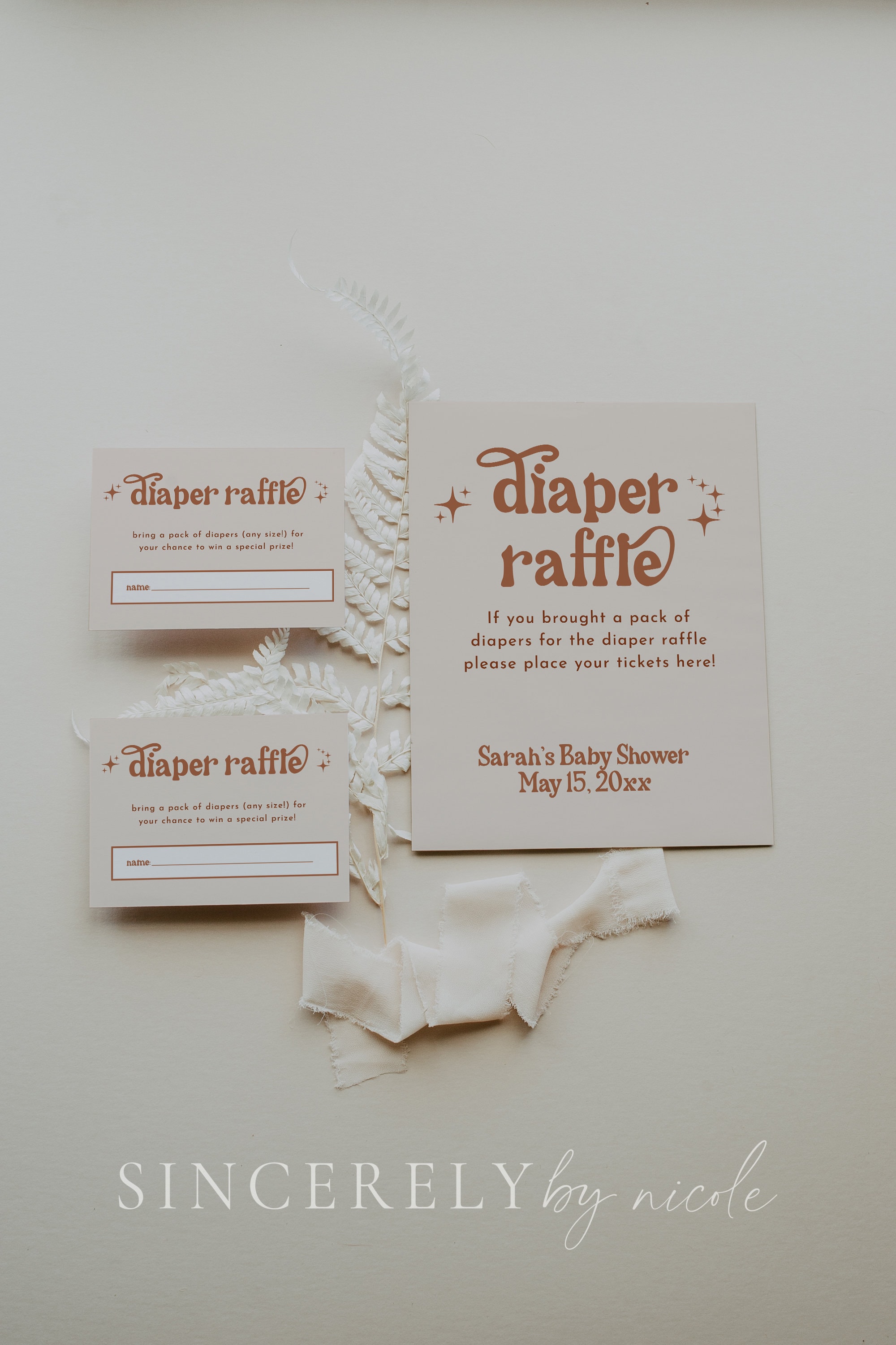 Diaper Raffle Game, Printable Diaper Raffle Kit, Minimalist Baby Shower ...