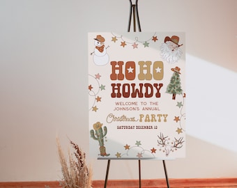 Editable Christmas Party Welcome Sgn, Cowboy Christmas Party, Holiday Party Decor, Christmas Party Printable, Rodeo Christmas Party | Jessie