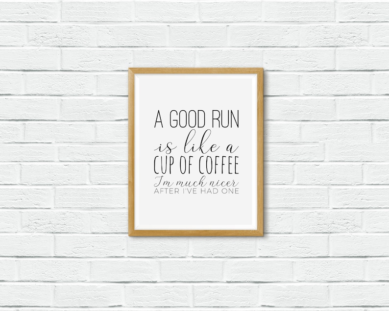 A Good Run is Like A Cup of Coffee Running Quotes Gift for Etsy