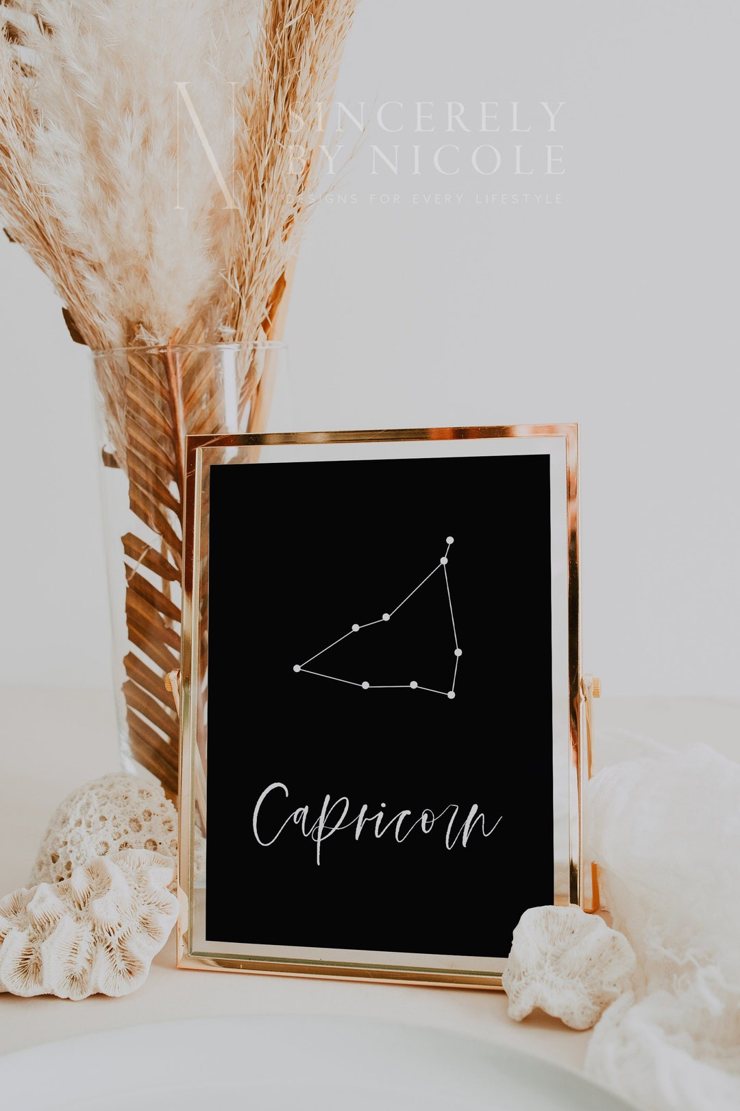 Astrology Wedding Table Number Template, Editable Printable