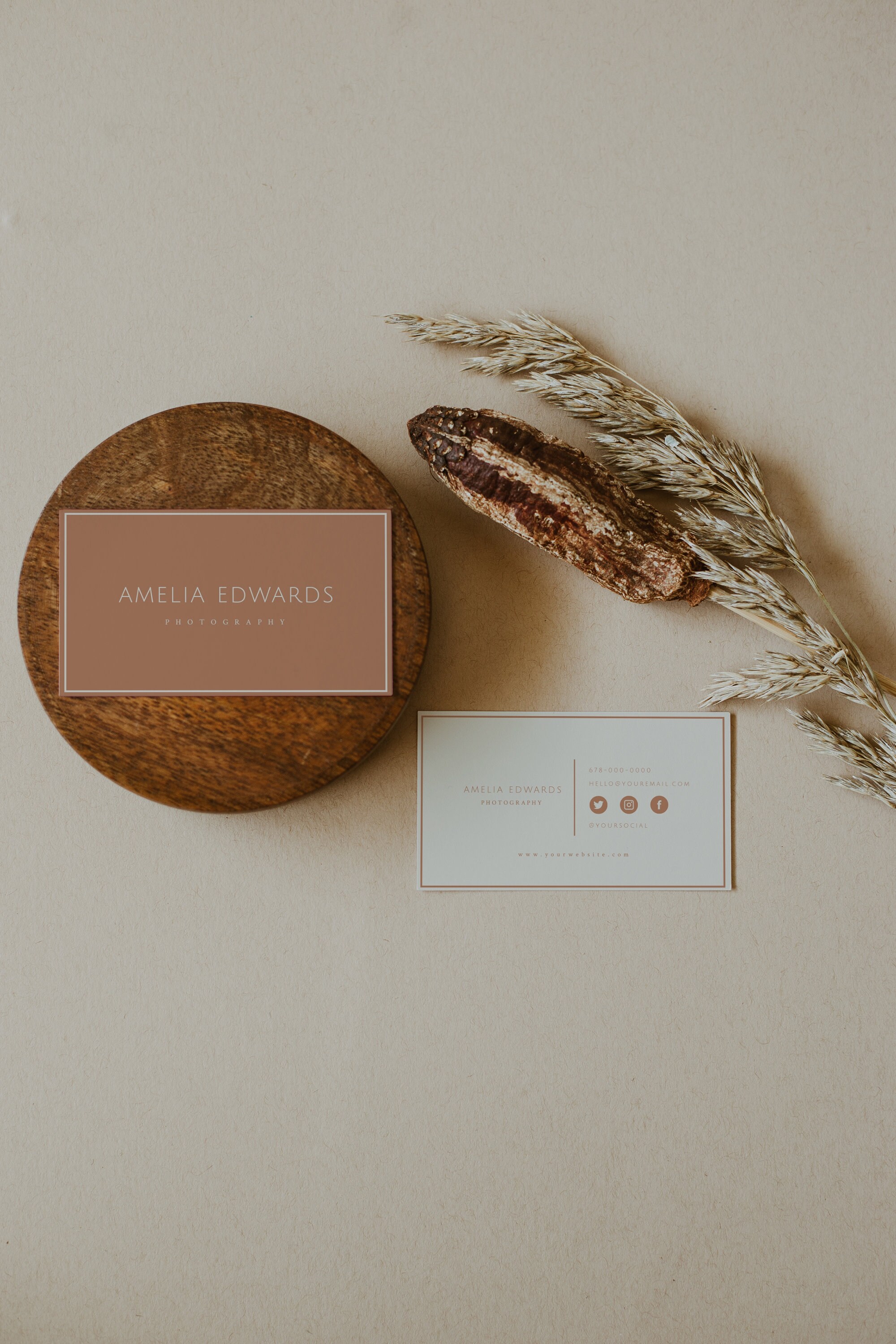 Terracotta Business Card Template Minimalist Business Cards - Etsy Norway