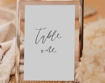 Modern Minimalist Table Number Template, Editable Printable Simple Table Numbers, Modern Table Numbers 4x6" + 5x7", Minimalist Table