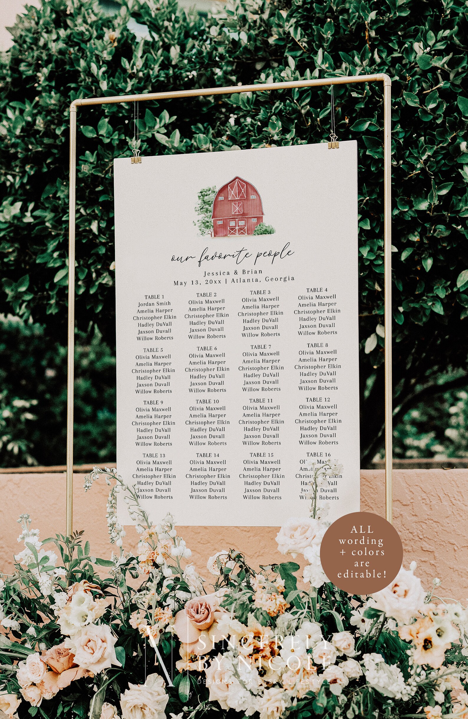 Barn Seating Chart Rustic Barn Wedding Venue Seating Chart Etsy