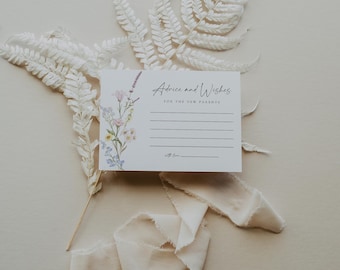 PRINTED & SHIPPED Wildflower Baby Shower, Baby Advice Cards, Advice For New Parents, Floral Baby Shower, Wildflower Advice Cards | Elowen
