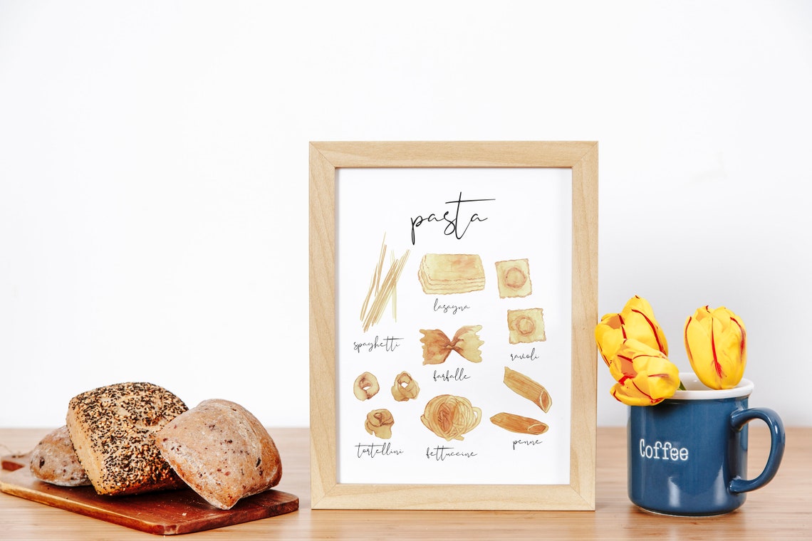 Printable Kitchen Decor Pasta Wall Art Kitchen Wall Art | Etsy