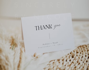 Modern Minimal Thank You Card, Printable Thank You Card Template, Printable Thank You, Simple Thank You Cards, DIY Thank You Card | Aspen