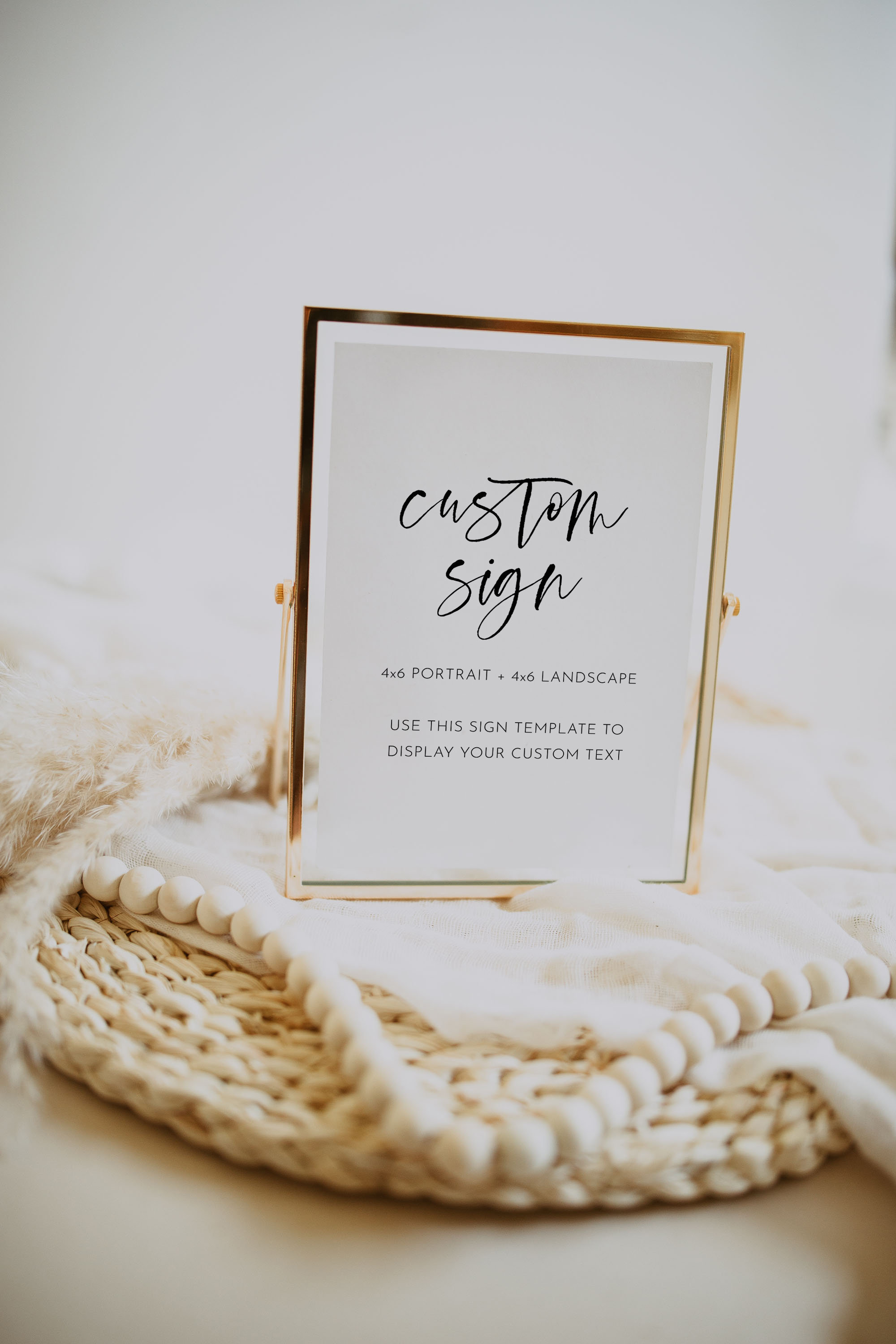 4x6 inch Landscape + Portrait Sign Template, Modern Sign Template For Wedding Baby Shower Bridal Shower, Modern Wedding Sign, Corjl | Harper