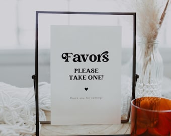 Favors Sign Template, Wedding Favor Sign Template, Please Take A Favor Sign, Please Take One Favor Sign Printable, Canva Favor Sign | Charli