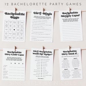 Bachelorette Party Game Bundle, Editable Printable Bachelorette Party Game Bundle, Bachelorette Party Games, Retro Bachelorette CHARLI