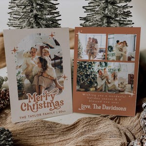Boho Christmas Card, Photo Christmas Card Template, Arch Holiday Card Template, Terracotta Christmas Card, Merry Christmas Card | Birdie