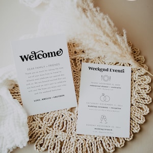 Wedding Welcome Letter Timeline Template, Welcome Letter Template, Wedding Events Card, Wedding Welcome Bag Letter Itinerary Charli image 3