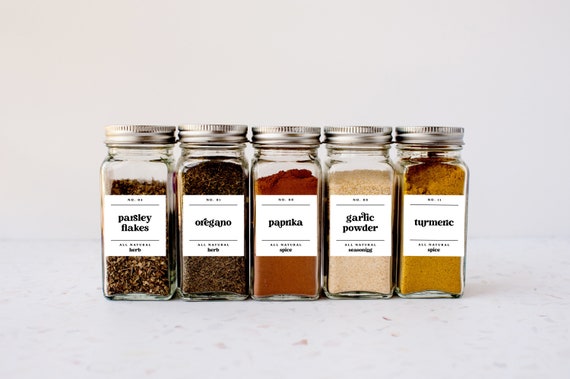 Editable Avery Spice Jar Labels Modern Minimalist Printable Spice