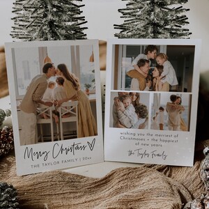 Christmas Card with Photo Template, Editable Merry Christmas Photo Card, Holiday Card Template, Card Download with Pictures, CORJL | Sofia