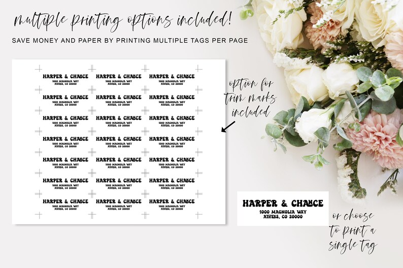 Printable Address Label Template Editable Recipient Address Etsy