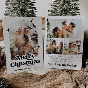 Arch Holiday Card Template, Photo Holiday Card Template, Boho Holiday Card, Arch Christmas Card Editable, Photo Christmas Card | Charli