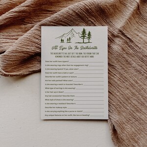 Camp Bachelorette Party Game, All Eyes On The Bachelorette Camping Bachelorette Girls Weekend Games, Camp Theme Bachelorette Party | Tess