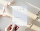 Simple Baby Shower Invitation, Editable Modern Baby Shower Invitation, Minimal Baby Shower Invitation Printable, Modern Baby Shower | Harlow