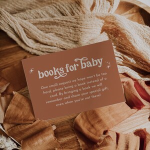 Libri per Baby Card, Inserto richiesta libro, Boho Baby Shower Libri per bambino, Inserto invito Baby Shower, Doccia / Birdie di genere neutro