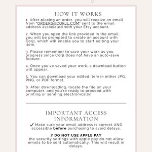 Wedding Welcome Letter Timeline Template, Welcome Letter Template, Wedding Events Card, Wedding Welcome Bag Letter Itinerary Charli image 6