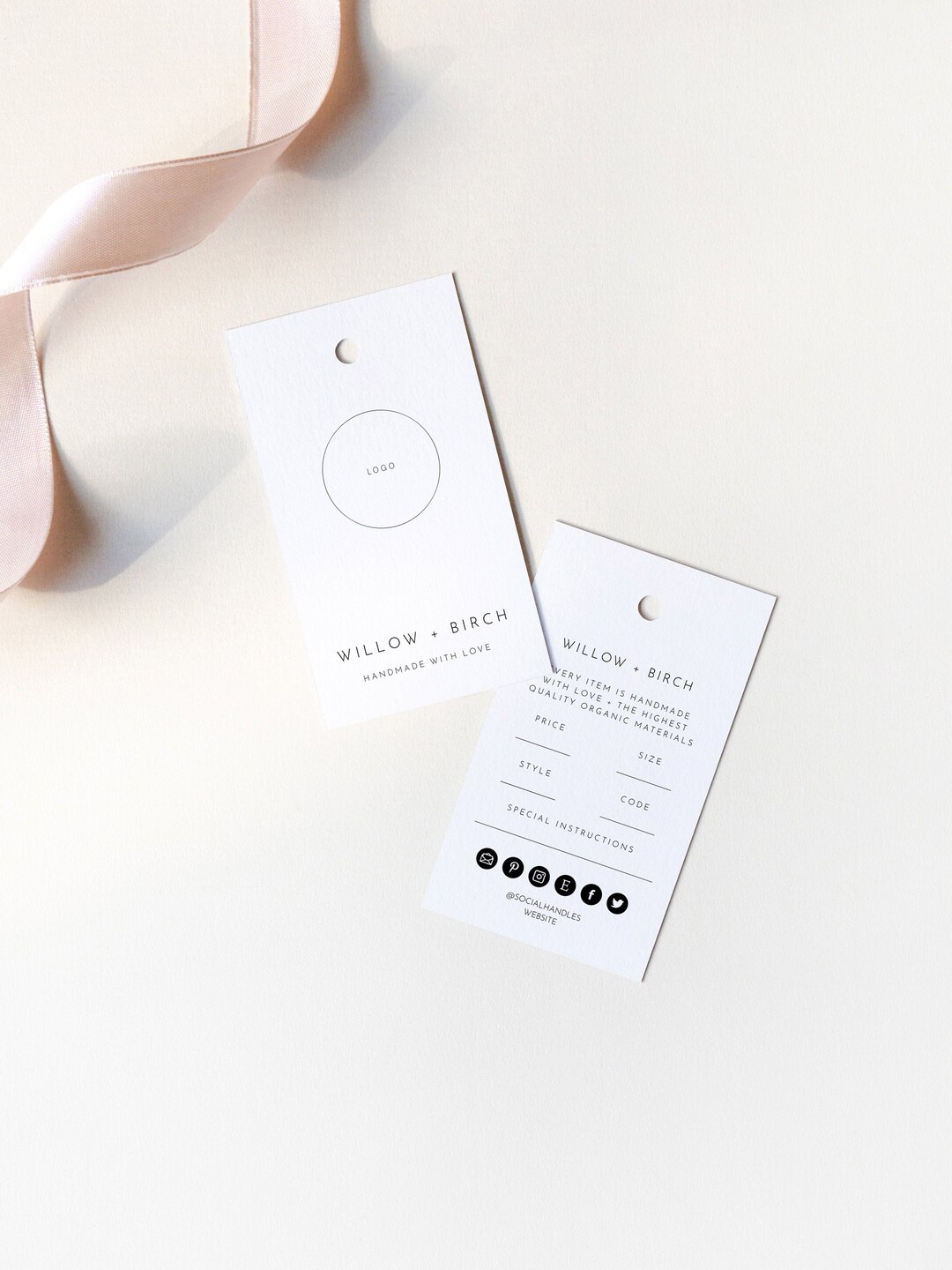Editable Hanging Tags Template, Printable Fashion Label Template ...