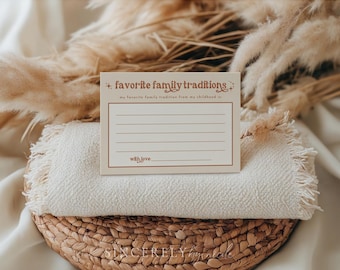 PRINTED & SHIPPED Family Traditions Card, Baby Shower Share A Memory, Childhood Memory, Family Traditions Baby Shower Game | Birdie