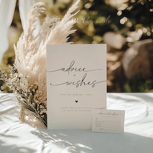 PRINTED & SHIPPED Advice and Wishes for the New Mr. and Mrs Game, Advice and Well Wishes Sign Wedding, Advice For Newlyweds Card | Olivia