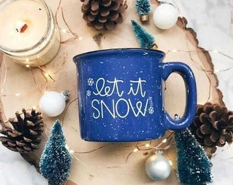 Let It Snow Blue Campfire Mug