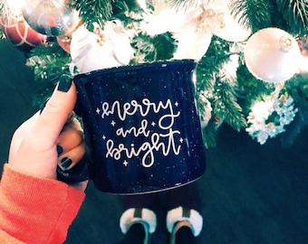 Merry and Bright Deep Blue Campfire Mug