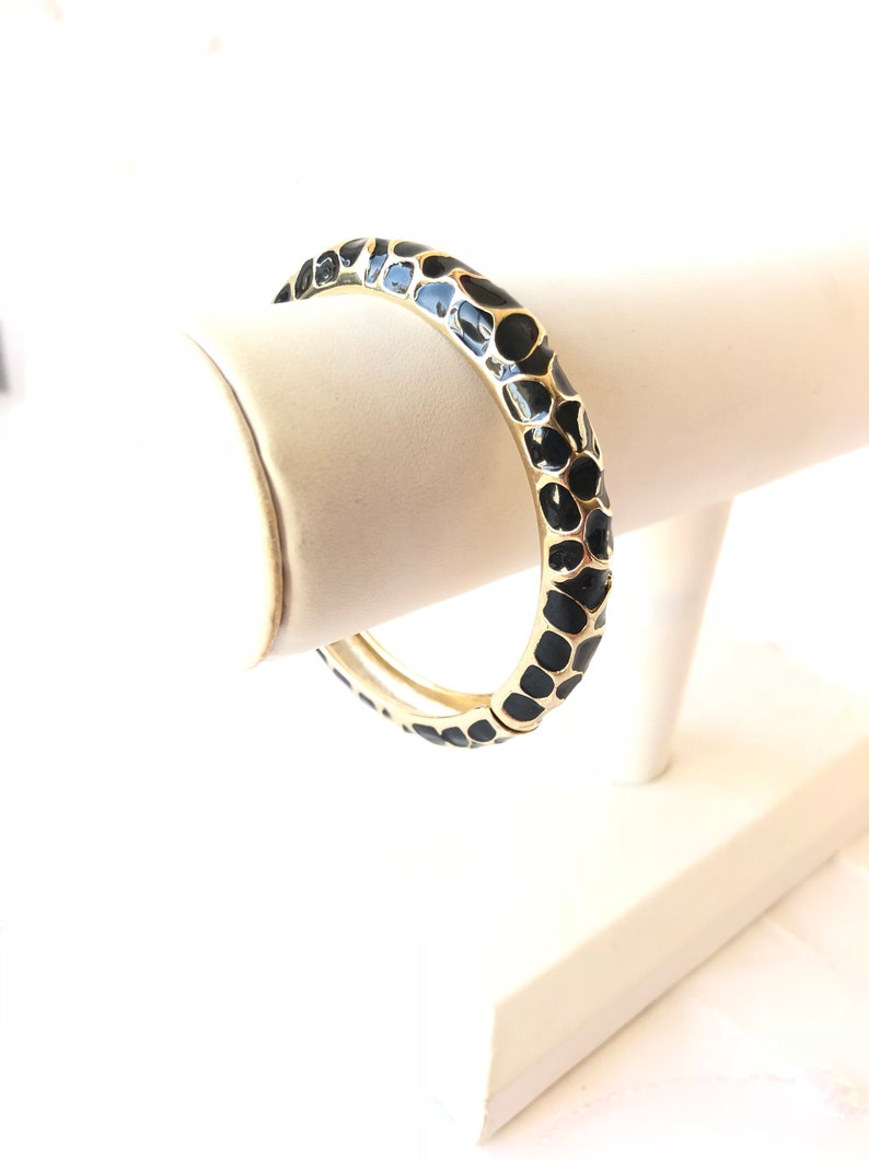 VintageFlowertop Jewelry Finds Leopard Bangle Bracelet Glam Leopard Clamper