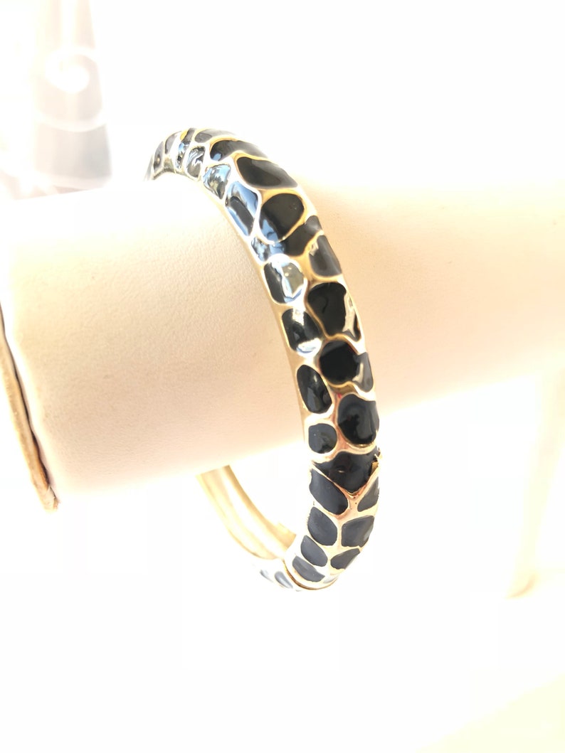VintageFlowertop Jewelry Finds Leopard Bangle Bracelet Glam Leopard Clamper