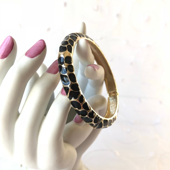 Leopard Bangle Bracelet Glam Leopard Clamper | VintageFlowertop Jewelry Finds