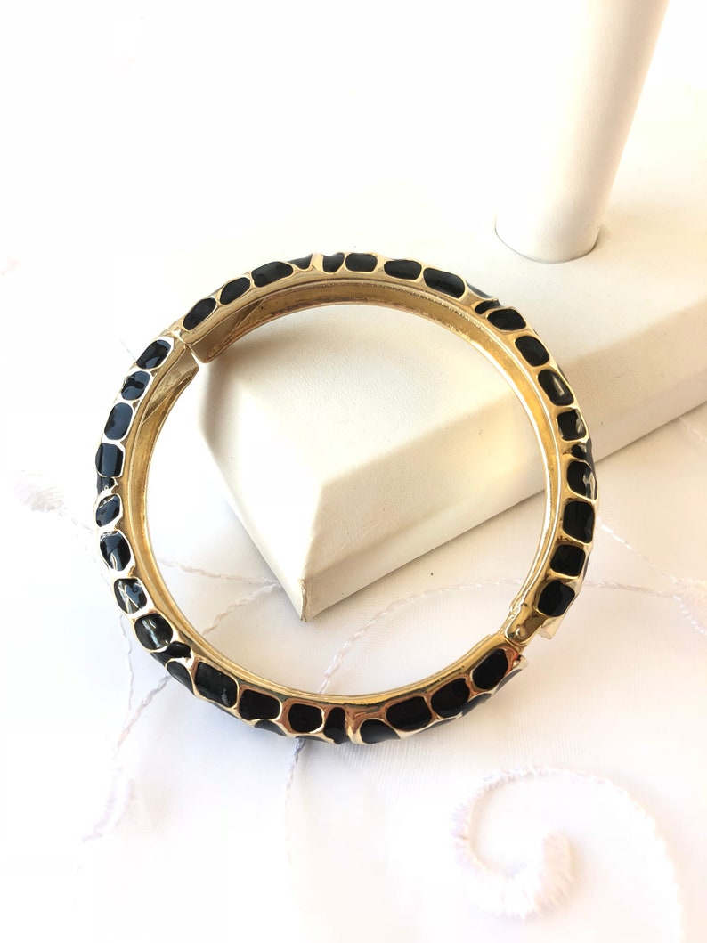 VintageFlowertop Jewelry Finds Leopard Bangle Bracelet Glam Leopard Clamper