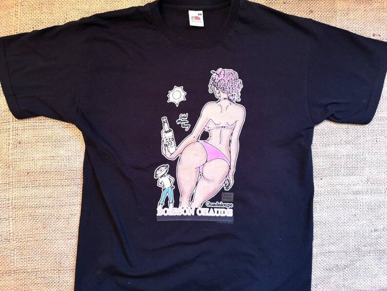Vintage humour souvenir t shirt pin up carribean size medium