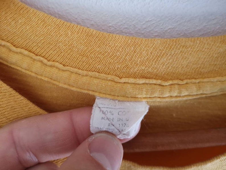 60s UCLA Varsity vintage canary yellow t shirt