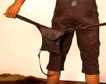 Ceinture Holster en cuir, Sac banane festival, Sac utilitaire en cuir, Poche holster en cuir, Sac ceinture festival, Sac festival pour hommes, Sac Burning Man