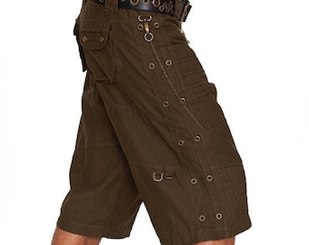 Steampunk Clothing, Psytrance Shorts, Cargo Shorts, Psychedelic Clothing, Gorpcore Pants, Festival Clothing, Rave Burning Man Pants,Rave