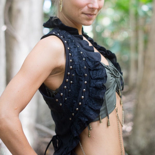 Burlesque Weste, Cyberpunk Weste, Steampunk Weste, Pixie Kleidung, Piraten Weste, Zirkus Weste, Viktorianische Weste, Feen Kleidung, Elfen Wald Weste