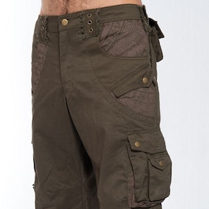 Men Cargo Shorts, Rave Shorts, Doof Shorts, Festival Clothing, Cyberpunk Pants, Tribal Wear, Burning Man Shorts, Psychedelic Clothing, Goa