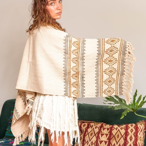 Tribal Shawl, Ethnic Scarf, Bohemian Shawl, Tribal Print Scarf, Hippie Neck Wrap, Festival Scarf, Earthy Clothing, Birthday Gift For Her